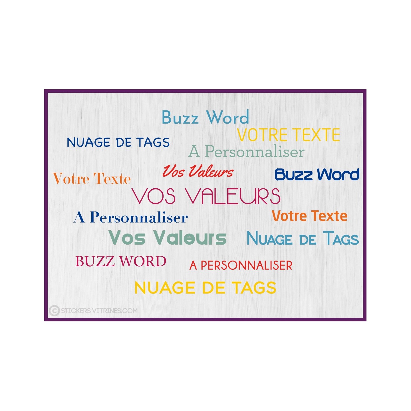 Sticker Nuage de Tags à Personnaliser bureau cabinet signaletique vitrophanie calicot porte mur