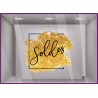 Sticker Carré Soldes Pailleté Or vitrophanie promotions signaletique vitrine magasin mode promotions enseigne mode 