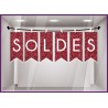 Sticker Soldes Banderoles Pailleté Rouge vitrophanie liquidation destockage promotion vitre enseigne boutique fournisseur