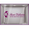 Sticker Montre Saint-Valentin vitrine devanture bijouterie magasin lettrage adhesif calicot vitrophanie vitre horloger