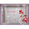 Kit de Stickers Vélo Ballons St Valentin vitrophanie 14 fevrier enseigne vitrine magasin fleuriste bijouterie coeur lettre