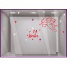 Sticker Cupidon St Valentin amour coeur 14 fevrier vitrophanie vitrine idee deco boutique magasin fleuriste saint bijouterie