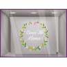 Sticker Couronne Bonne Fête Mamie Coeur Fleuriste Bijouterie Magasin Boutique Vitrine Fête des grands mères