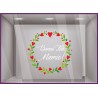 Sticker Couronne Bonne Fête Mamie Coeur Fleuriste Bijouterie Magasin Boutique Vitrine Fête des grands mères