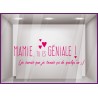 Sticker Mamie tu es géniale Coeur Fleuriste Bijouterie Boutique Magasin Vitrophanie Fête des grands-mères 