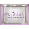 Sticker Mamie tu es géniale Coeur Fleuriste Bijouterie Boutique Magasin Vitrophanie Fête des grands-mères 