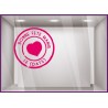 Sticker Timbre Bonne Fête Mamie Coeur Lettrage Fête des grands-mères Boutique Vitrine Magasin Fleuriste Bijouterie