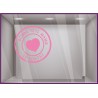 Sticker Timbre Bonne Fête Mamie Coeur Lettrage Fête des grands-mères Boutique Vitrine Magasin Fleuriste Bijouterie
