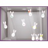 Autocollant déco vitrine enseigne adhésif vitrophanie Joyeuses Pâques oeufs lapin chocolat boulangerie patisserie