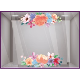 KIt de stickers fleurs pastels Printemps Fleuriste Adhésif autocollant vitrophanie mode parfumerie calicot
