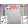 KIt de stickers barrieres fleurs pastels Printemps Fleuriste calicot autocollant vitrophanie mode parfumerie boulangerie