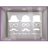 Sticker Fête des Pères papas mode chapeau lunette opticien parfumerie accessoire lettrage adhesif calicot devanture commerce