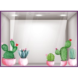 Kit de Stickers Cactus été soleil coeurs tendance fleuriste mode design saison summer 