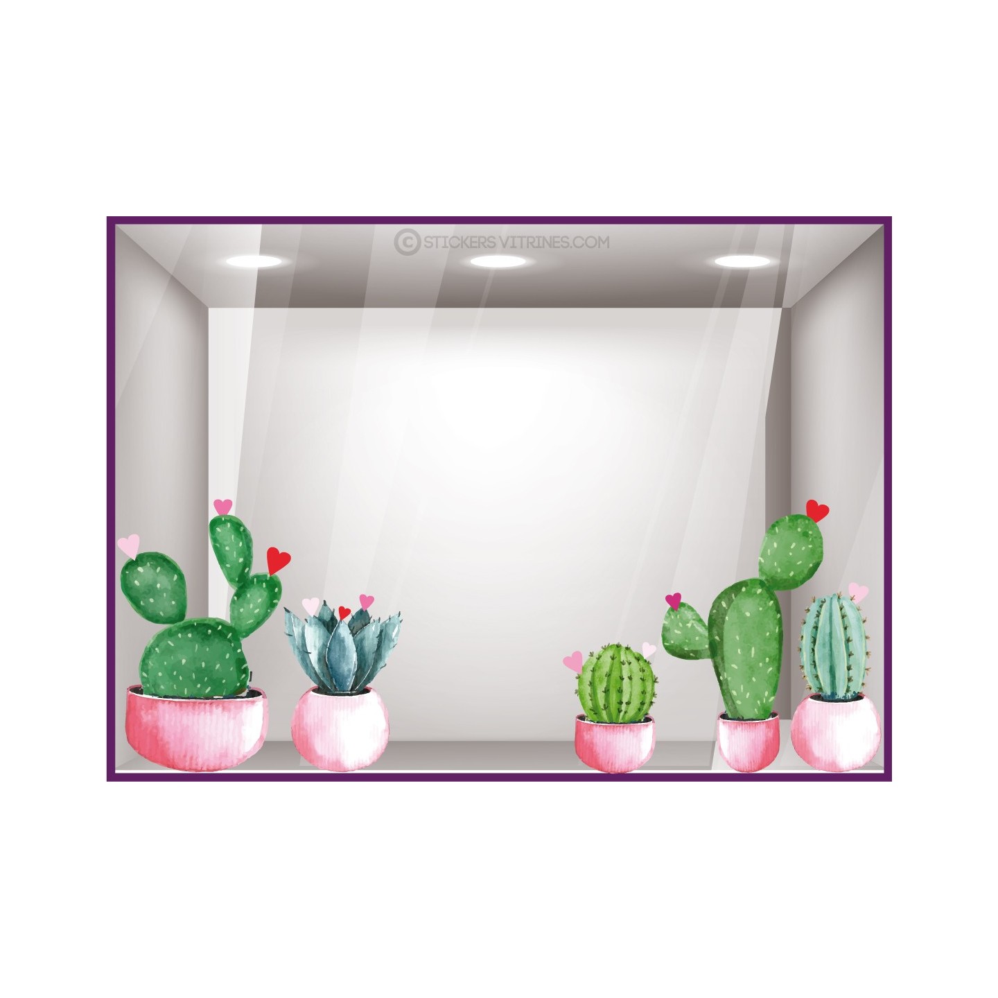 Kit de Stickers Cactus été soleil coeurs tendance fleuriste mode design saison summer 