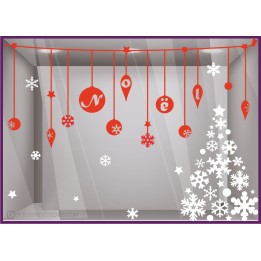 Kit de Stickers Noël mode accessoire parfumerie chaussure vitrine enseigne devanture vitrophanie bonnes fetes