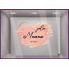Sticker Coeur Paillette Jolie maman Vitrophanie lettrage adhesif Boutique Calicot bijouterie fleuriste mode fete meres idee  dec