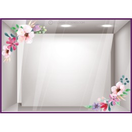 Kit de Stickers 2 Angles Fleurs adhésif pour devanture printemps vitrophanie calicot mode parfumerie institut beaute