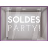 Sticker Party Soldes autocollant adhésif calicot vitrophanie vitrine devanture 