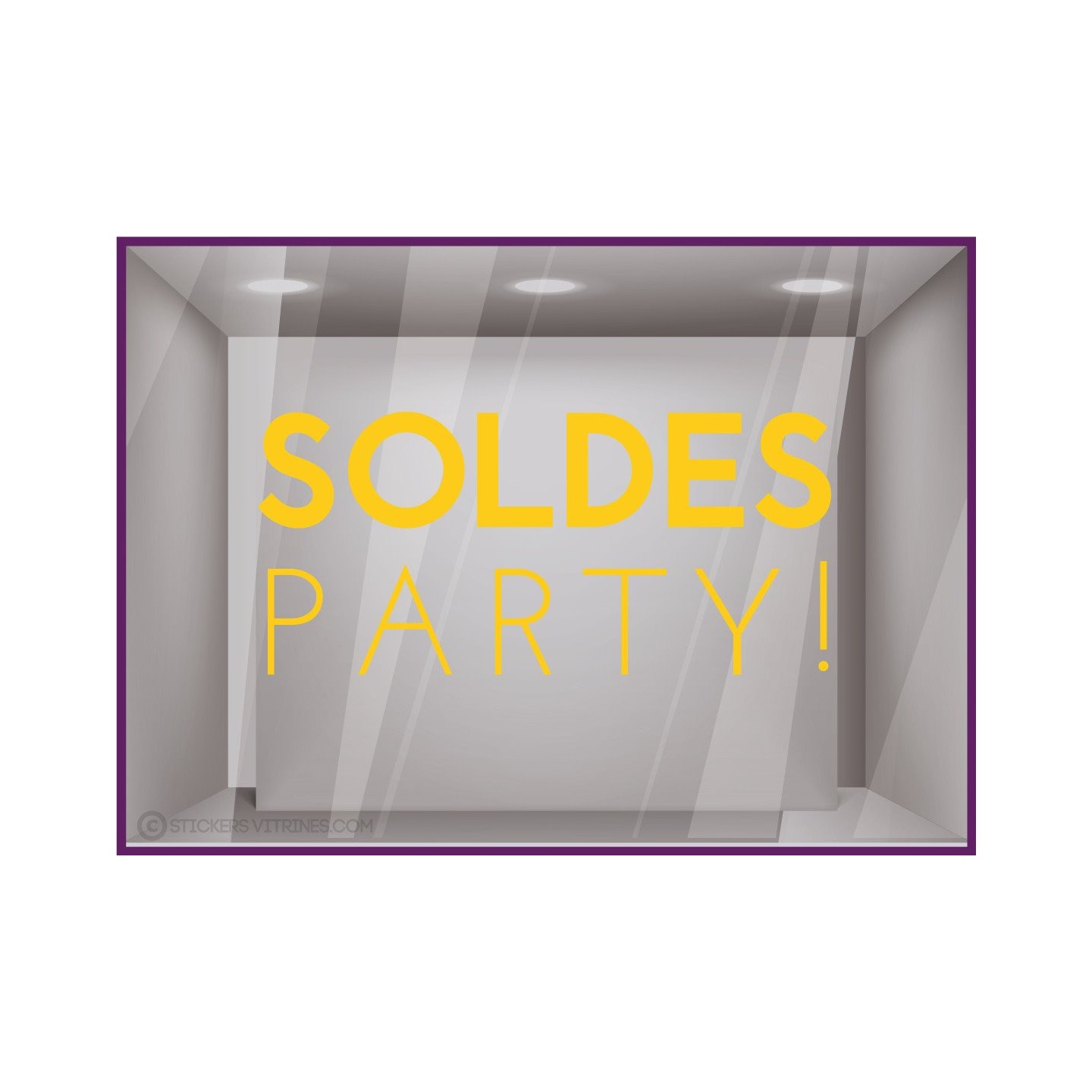 Sticker Party Soldes autocollant adhésif calicot vitrophanie vitrine devanture 