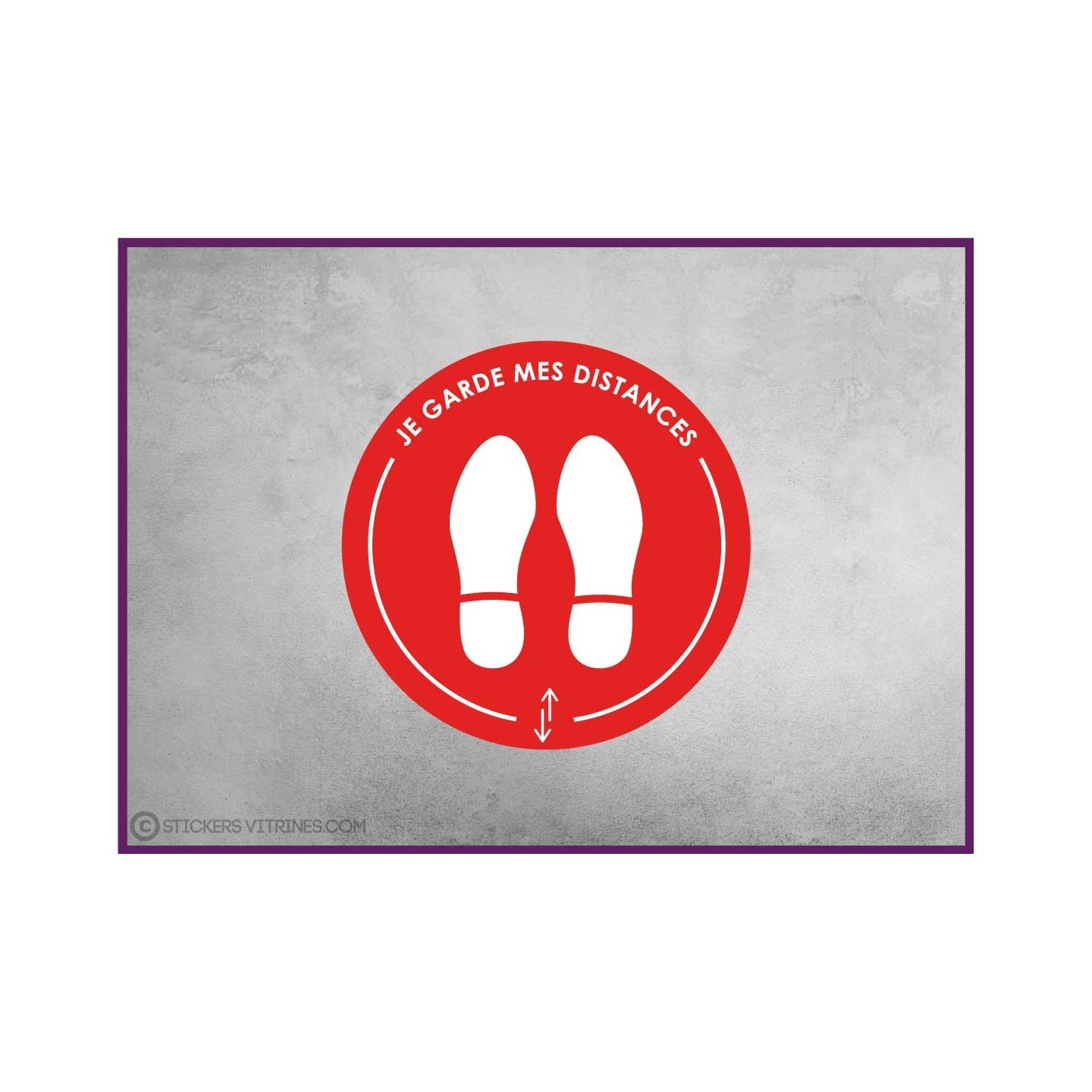 Sticker sol rond distance de securite covid-19 coronavirus signalisation signaletique pharmacie boutique cabinet pas cher
