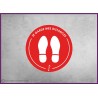 Sticker sol rond distance de securite covid-19 coronavirus signalisation signaletique pharmacie boutique cabinet pas cher