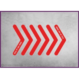 6 Stickers sol flèches sens de la file signaletique signalisation decoration covid-19 coronavirus autocollant boutique pharmacie