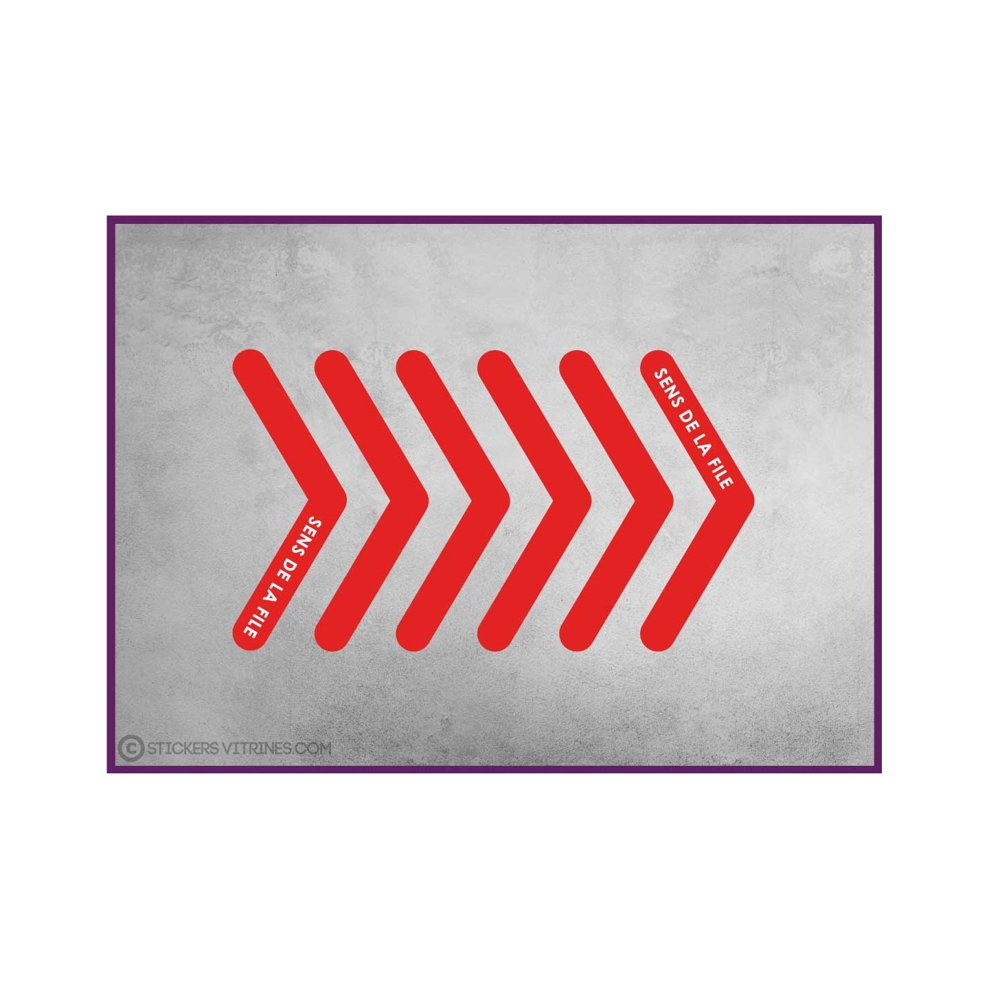 6 Stickers sol flèches sens de la file signaletique signalisation decoration covid-19 coronavirus autocollant boutique pharmacie