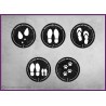 5 Stickers sol rond distance de securite empreintes covid-19 coronavirus  signaletique pharmacie bureau boutique signalisation