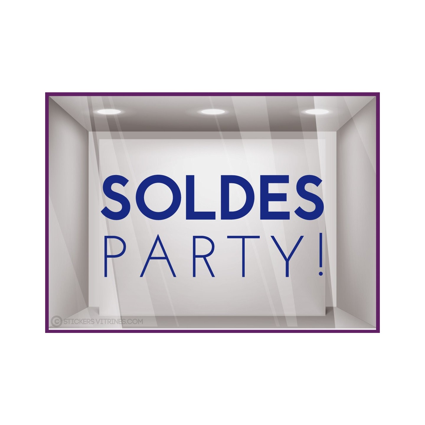 Sticker Party Soldes autocollant adhésif calicot vitrophanie vitrine devanture 