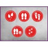 5 Stickers sol rond distance de securite empreintes covid-19 coronavirus  signaletique pharmacie bureau boutique signalisation