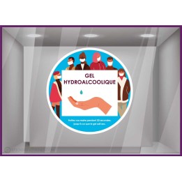 Sticker Masque Gants Obligatoire coronavirus signaletique covid-19 pharmacie bureau cabinet medical vitrophanie