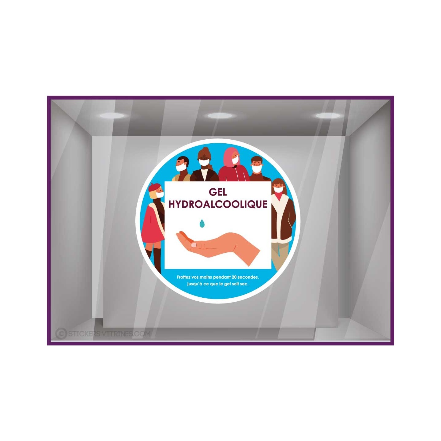 Sticker Masque Gants Obligatoire coronavirus signaletique covid-19 pharmacie bureau cabinet medical vitrophanie