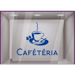 Sticker Cafétéria signaletique porte bureaux vitrophanie locaux entreprise lettrage
