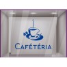 Sticker Cafétéria signaletique porte bureaux vitrophanie locaux entreprise lettrage