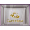 Sticker Cafétéria signaletique porte bureaux vitrophanie locaux entreprise lettrage