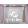 Sticker Cafétéria signaletique porte bureaux vitrophanie locaux entreprise lettrage