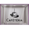 Sticker Cafétéria signaletique porte bureaux vitrophanie locaux entreprise lettrage