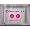 Sticker Retrouvez Nous Sur Facebook + Instagram à personnaliser Autocollant Adhésif Vitrine Réseaux sociaux Magasin