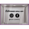 Sticker Retrouvez Nous Sur Facebook + Instagram à personnaliser Autocollant Adhésif Vitrine Réseaux sociaux Magasin