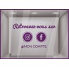 Sticker Retrouvez Nous Sur Facebook + Instagram à personnaliser Autocollant Adhésif Vitrine Réseaux sociaux Magasin