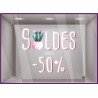 Sticker Soldes Cactus -50% mode pret a porter maroquinerie decoration ete promotion destockage braderie liquidation commerce