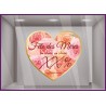 Sticker Promotion Coeur de Roses fete des meres A Personnaliser Vitrophanie Boutique Calicot Promotions fleuriste bijouterie