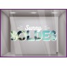 Sticker Sunny Soldes maroquinerie decoration ete promotion destockage braderie liquidation commerce mode magasin de sport