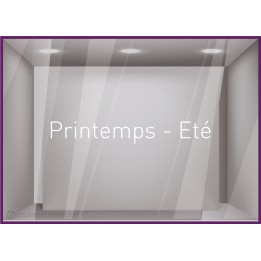 Sticker Printemps-Eté adhésif calicot vitrophanie autocollant géant vitrine commerce devanture lettrage adhesif 