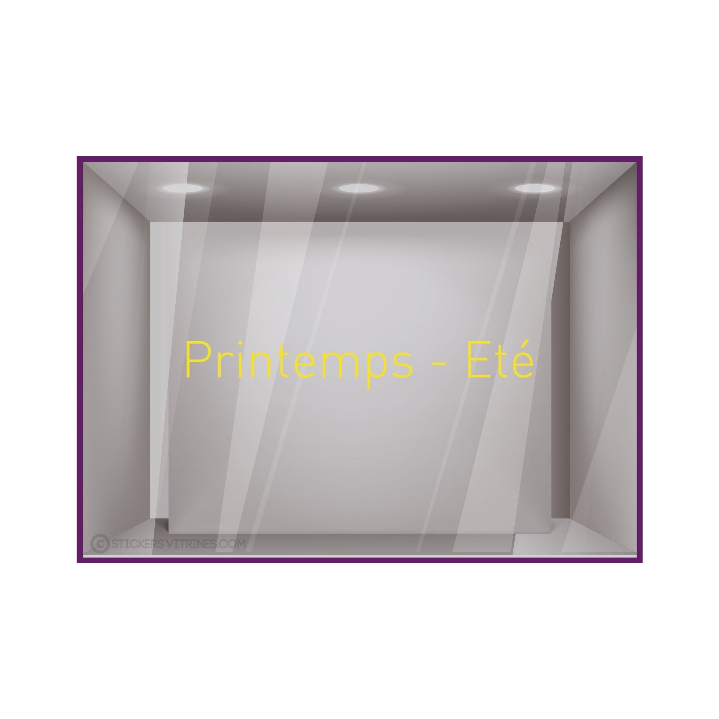 Sticker Printemps-Eté adhésif calicot vitrophanie autocollant géant vitrine commerce devanture lettrage adhesif 