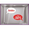Sticker Soldes Bulles adhésif autocollant calicot vitrine magasin devanture vitrophanie destockage braderie