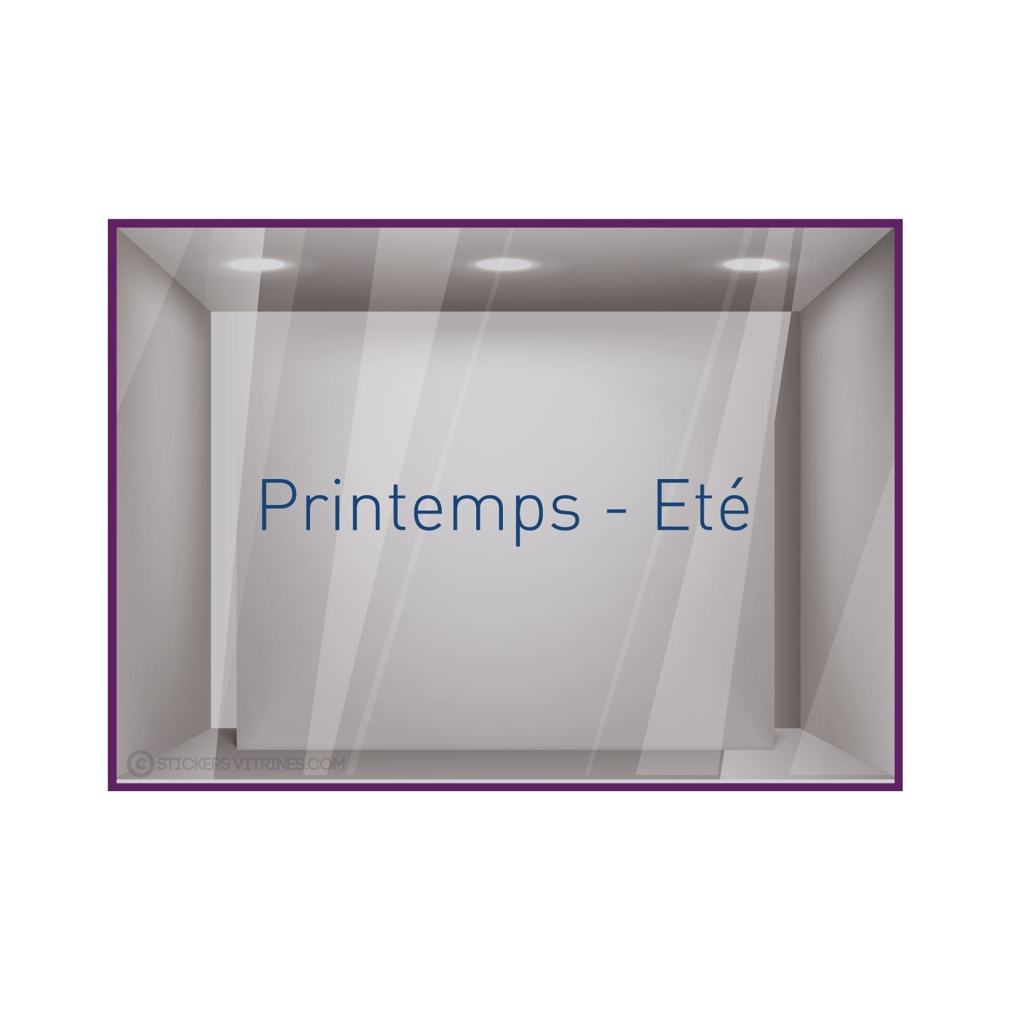Sticker Printemps-Eté adhésif calicot vitrophanie autocollant géant vitrine commerce devanture lettrage adhesif 