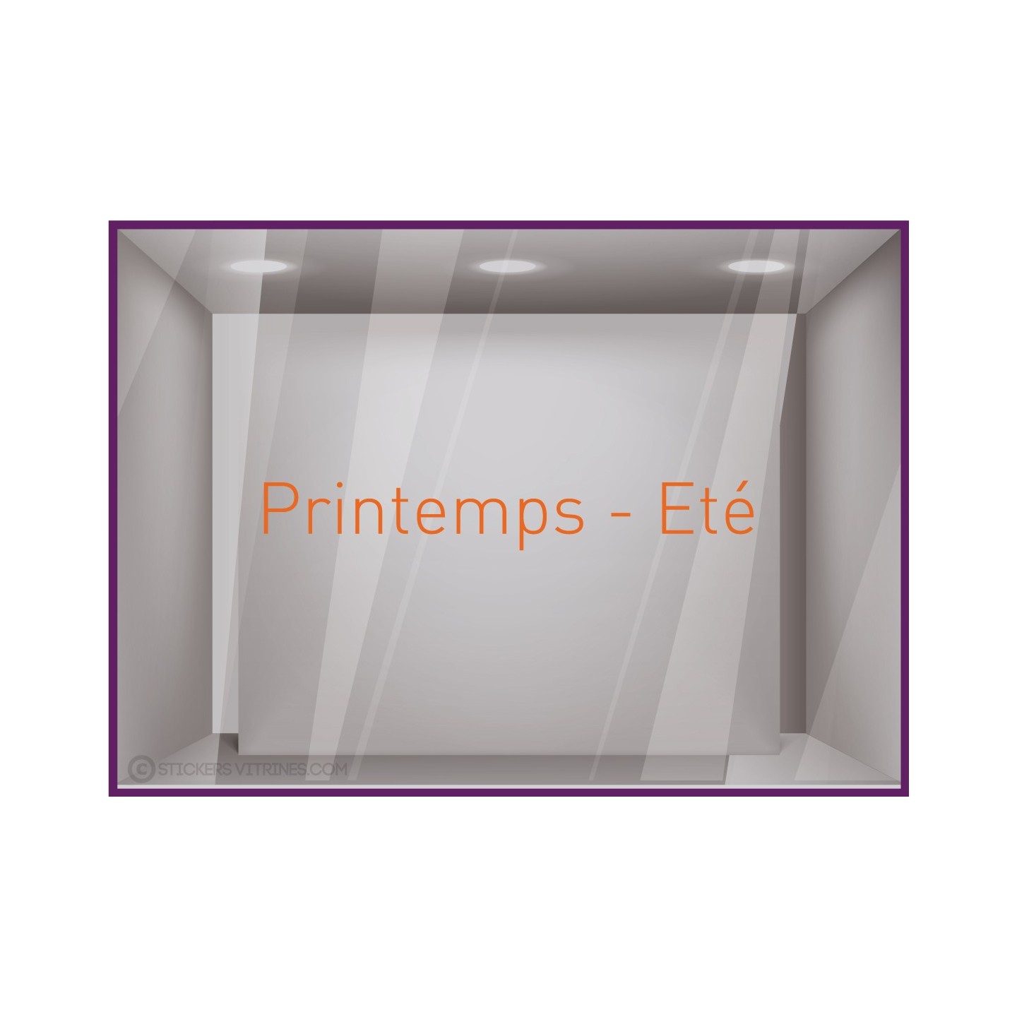Sticker Printemps-Eté adhésif calicot vitrophanie autocollant géant vitrine commerce devanture lettrage adhesif 