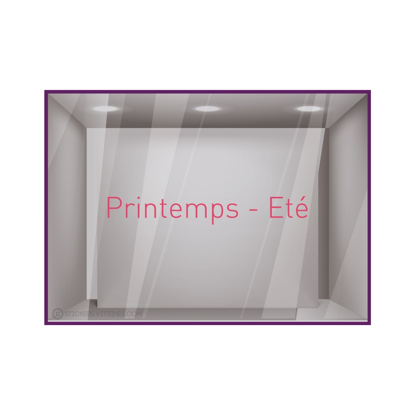 Sticker Printemps-Eté adhésif calicot vitrophanie autocollant géant vitrine commerce devanture lettrage adhesif 