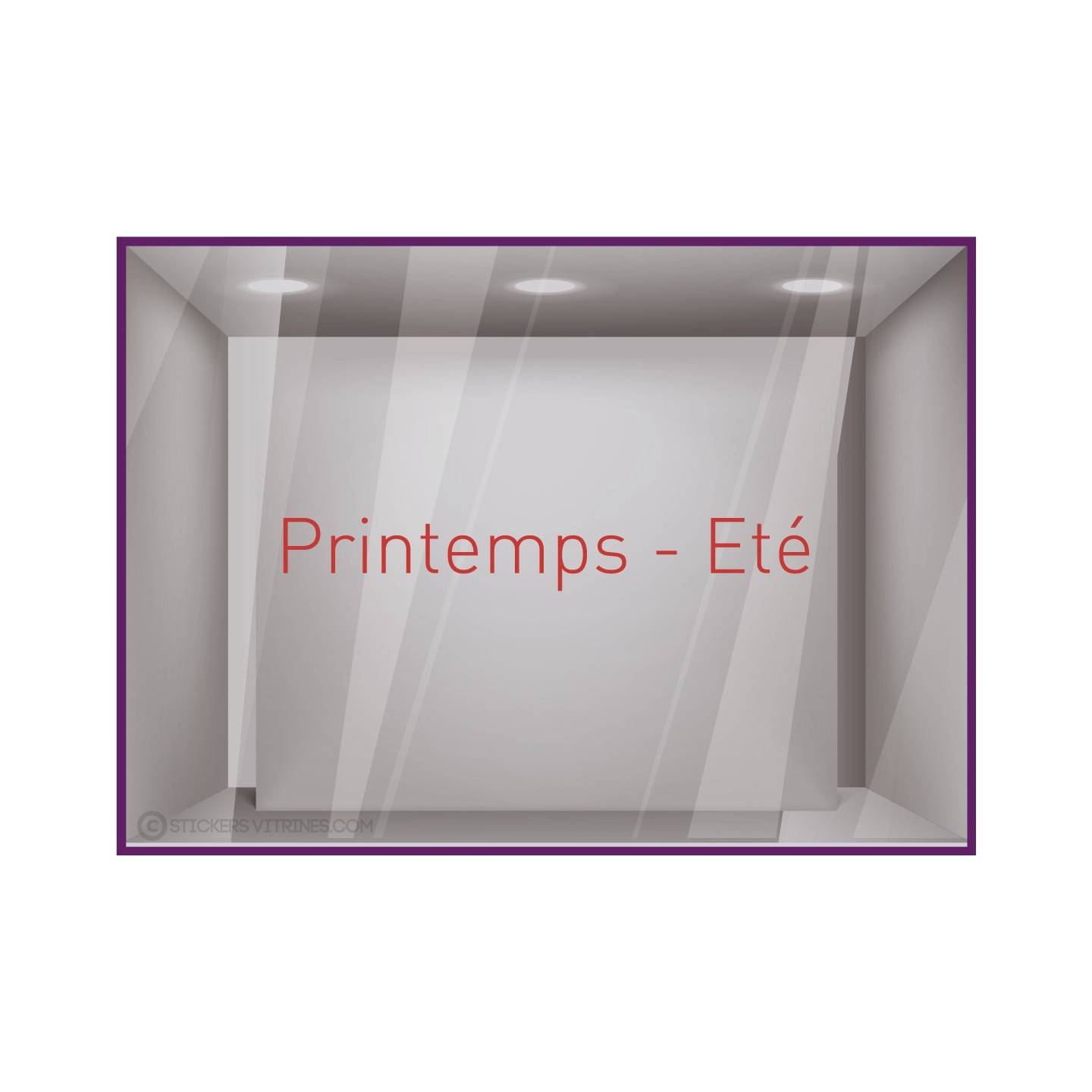 Sticker Printemps-Eté adhésif calicot vitrophanie autocollant géant vitrine commerce devanture lettrage adhesif 